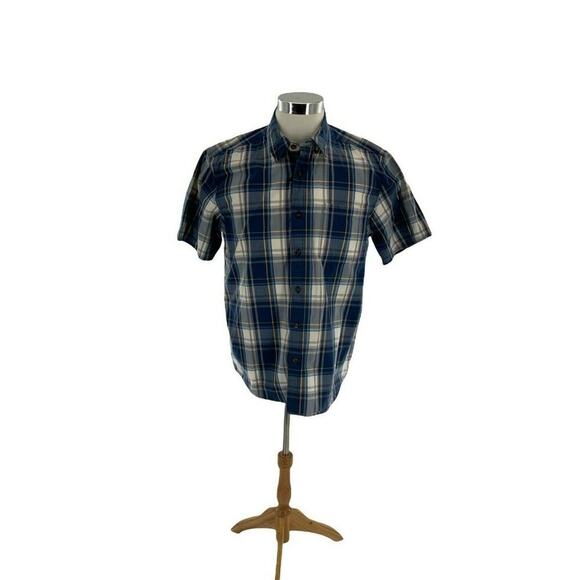Carhartt Tartan Plaid Shirt Mens L Relaxed Fit Short Sleeve Chest Pocket Button - Picture 1 of 8